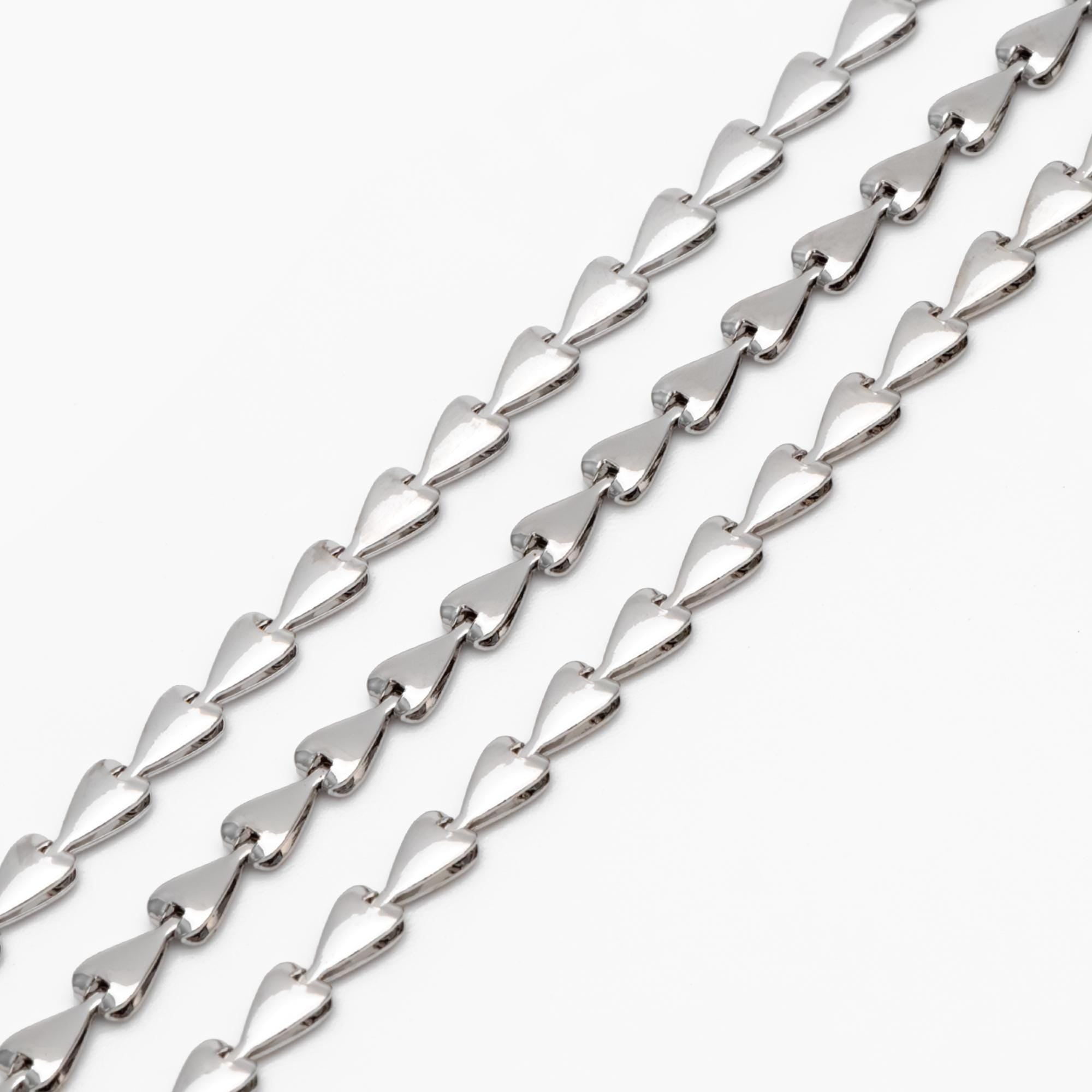 Gold/ Silver Tone Triangle Chain 3mm, Gold/ Rhodium plated Brass Arrow Chain, Quality Chain for DIY Jewelry (#LK-239)/ 1 Meter=3.3 ft
